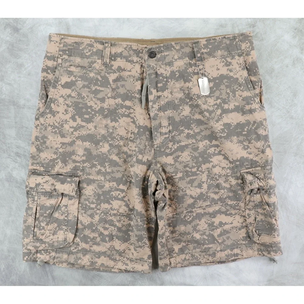 Rothco Infantry Utility Shorts Mens XL Beige Camo Cargo Cotton Army Outdoor